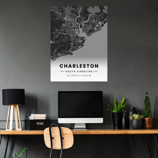 Charleston in Dark Poster - Street Map 5