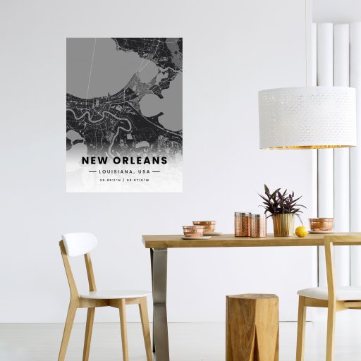 New Orleans in Dark Poster - Street Map 6
