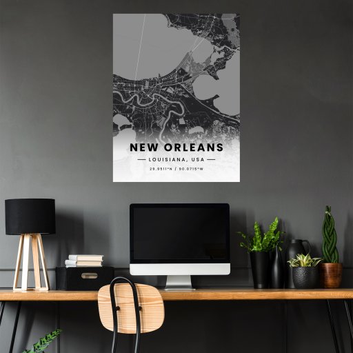 New Orleans in Dark Poster - Street Map 5