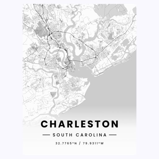 Charleston in Light Poster - Street Map 1