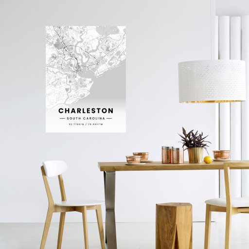 Charleston in Light Poster - Street Map 6