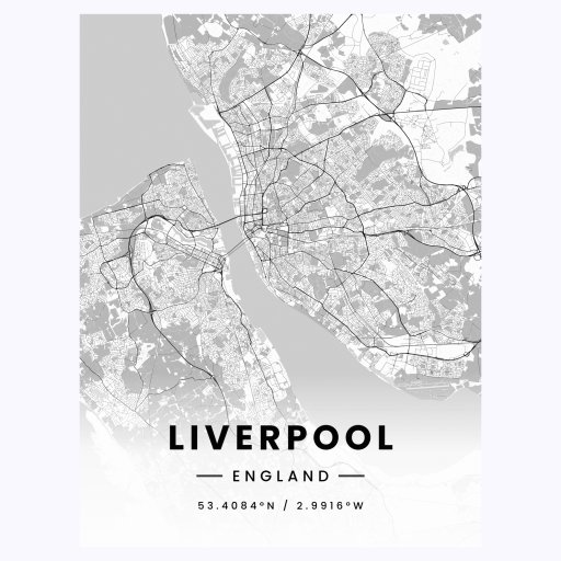Liverpool in Light Poster - Street Map 1