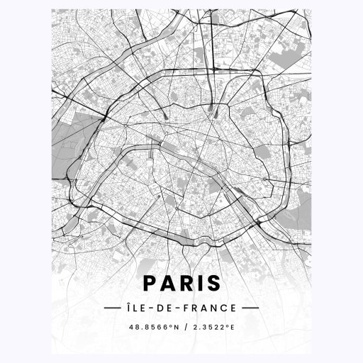 Paris in Light Poster - Street Map 1