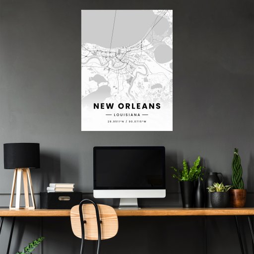 New Orleans in Light Poster - Street Map 5