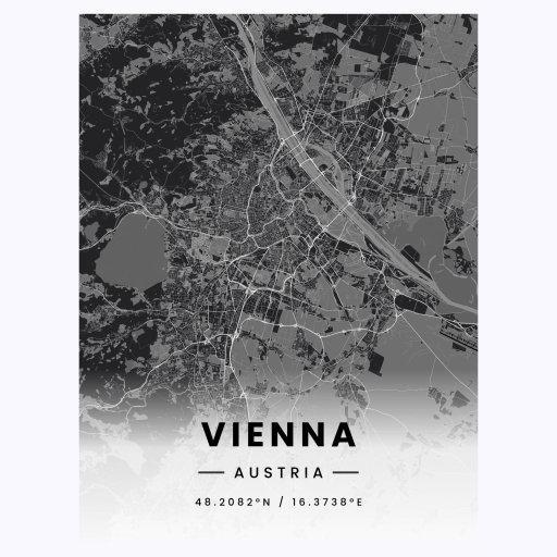 Vienna in Dark Poster - Street Map 1