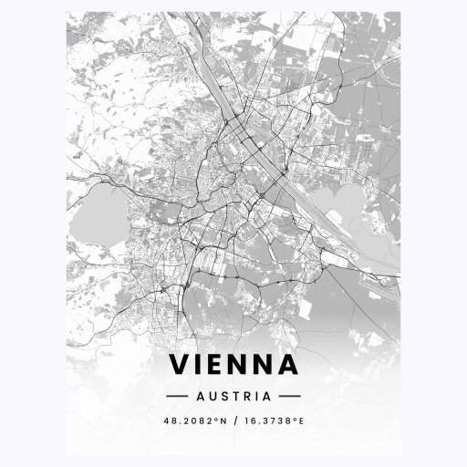 Vienna in Light Poster - Street Map 1