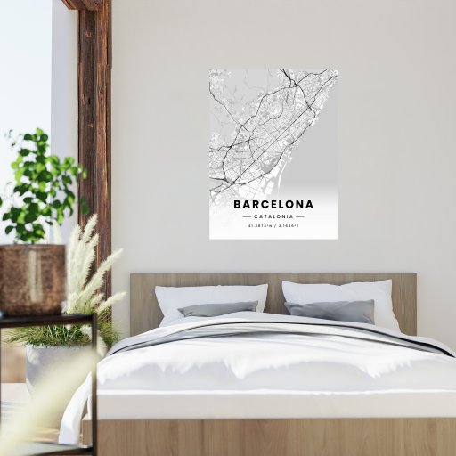 Barcelona in Light Poster - Street Map 2
