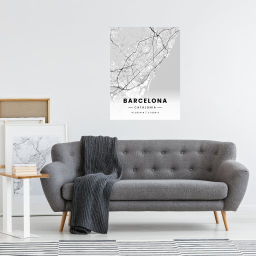Barcelona in Light Poster - Street Map 3