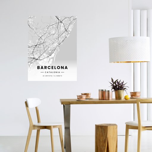 Barcelona in Light Poster - Street Map 6