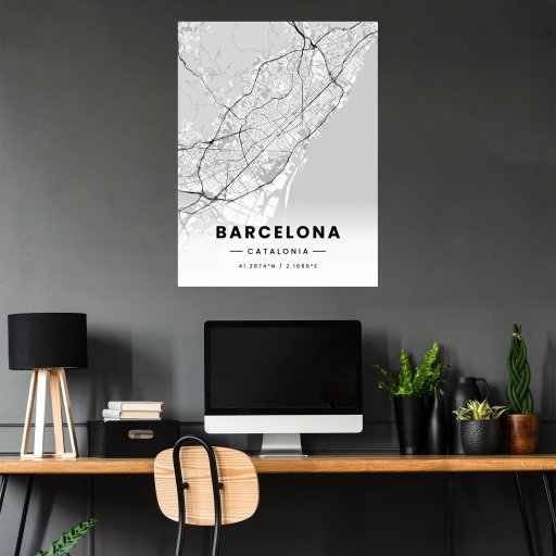 Barcelona in Light Poster - Street Map 5