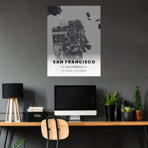 San Francisco in Dark Poster - Street Map 5