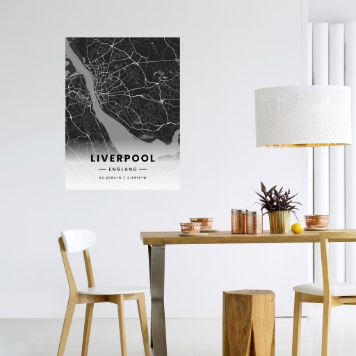 Liverpool in Dark Poster - Street Map 6