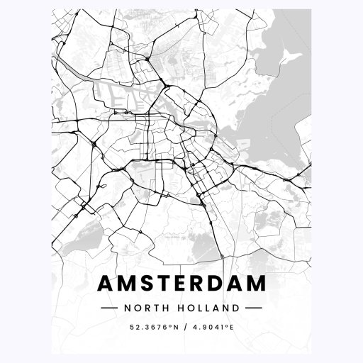 Amsterdam in Light Poster - Street Map 1