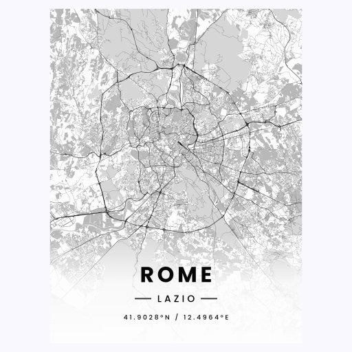 Rome in Light Poster - Street Map 1