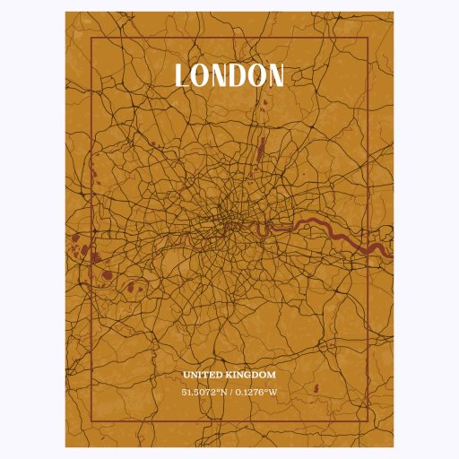 London in Vintage Poster - Street Map 1