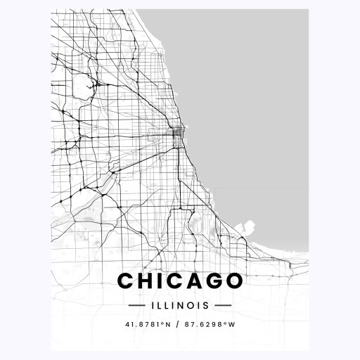 Chicago in Light Poster - Street Map 1