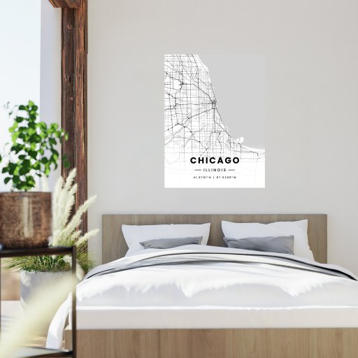 Chicago in Light Poster - Street Map 2