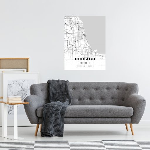Chicago in Light Poster - Street Map 3