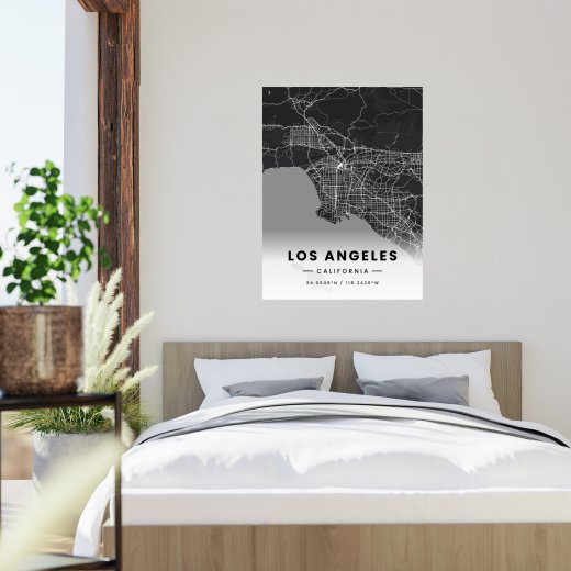 Los Angeles in Dark Poster - Street Map 2