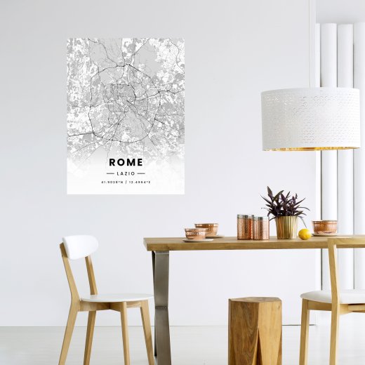 Rome in Light Poster - Street Map 6