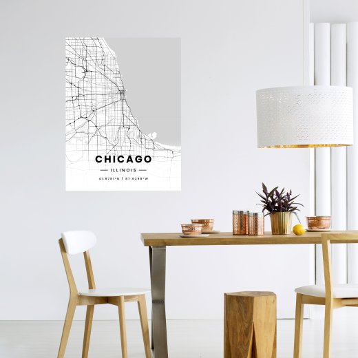 Chicago in Light Poster - Street Map 6