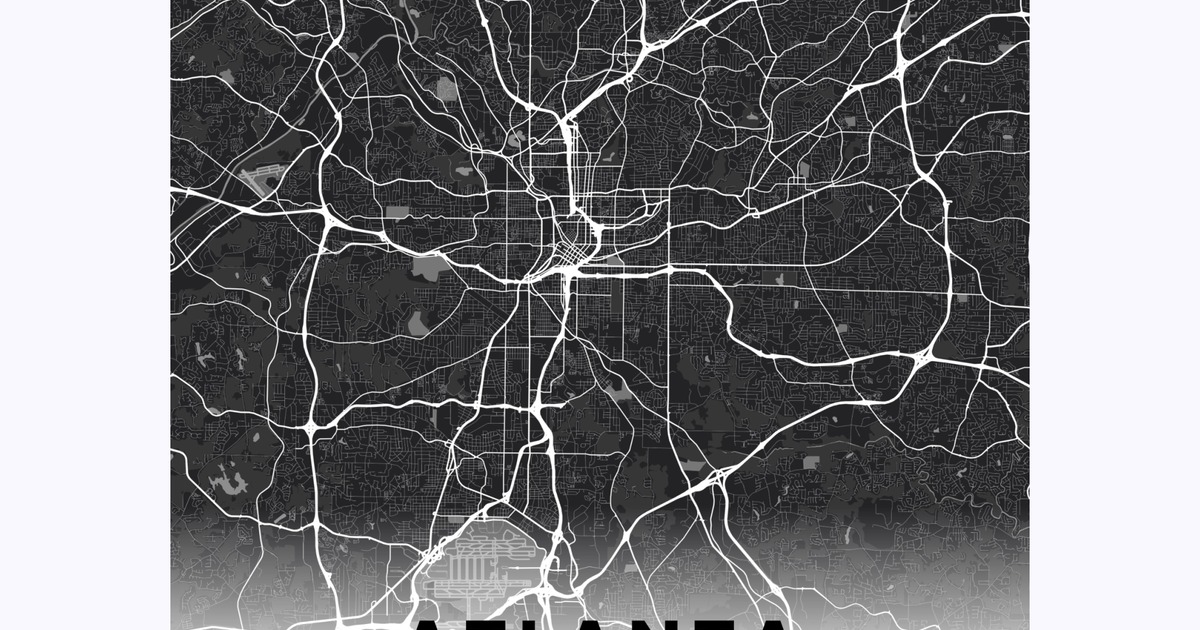 Atlanta in Dark Poster - Street Map - Custom Design by You