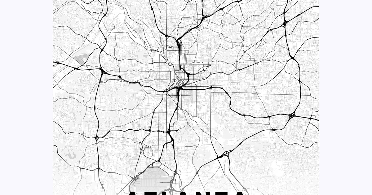 Atlanta in Light Poster - Street Map - Custom Design by You