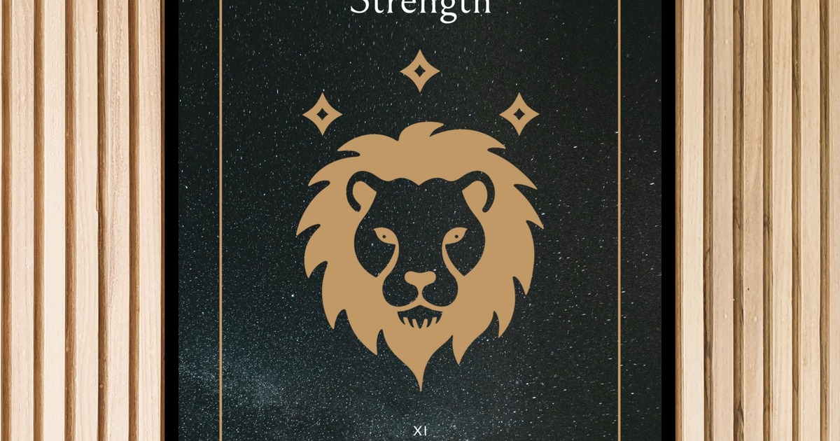 Strength in Block Print - Custom Tarot Card Poster - Custom Design
