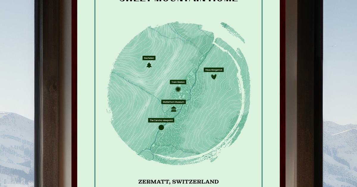 Our Mountain Home Poster - Topo Map 1 - Custom Design by You