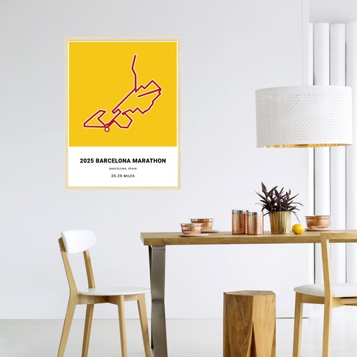 Minimalist 2025 Barcelona Marathon Poster Route Map Custom Design Minimalist 2025 Barcelona Marathon Poster Route Map Custom Design
