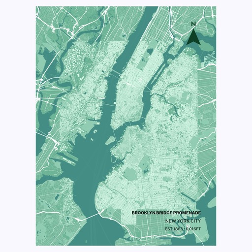 Brooklyn Bridge Poster - Street Map 1