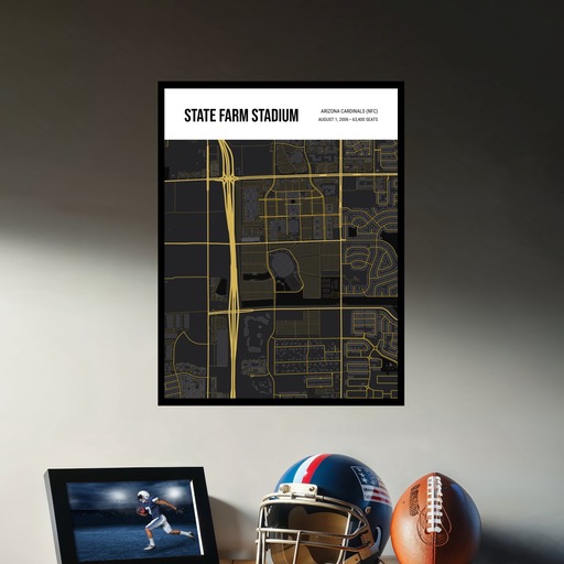 Arizona Cardinals Stadium Poster - Street Map 3
