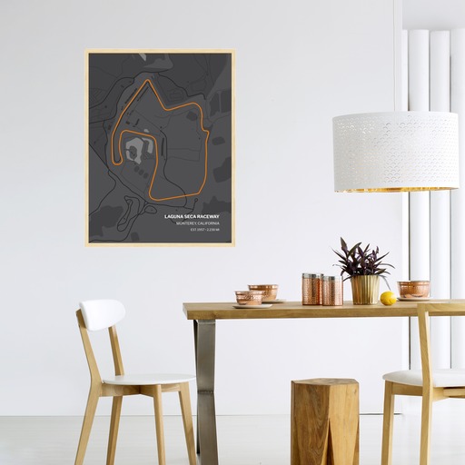 Laguna Seca Raceway Poster - Track Map 3