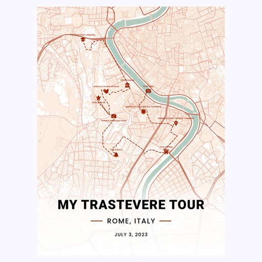 My Stay in Trastevere Poster - Route Map 1