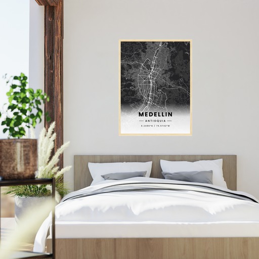 Medellin in Dark Poster - Street Map 6