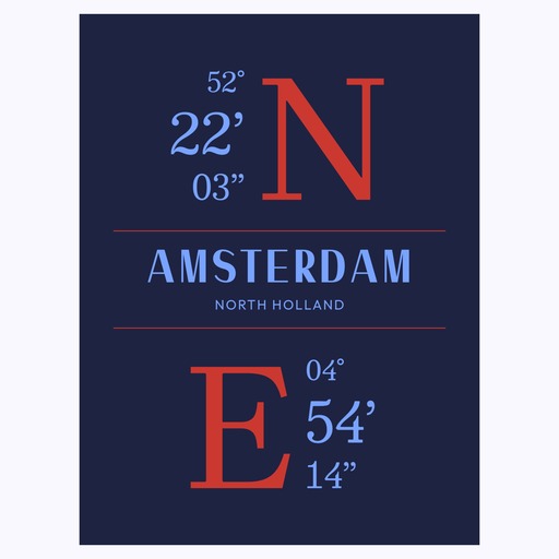 Amsterdam Coordinates Poster 1