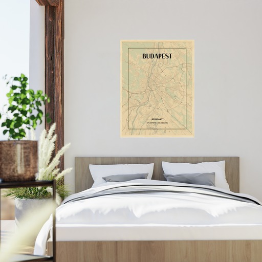 Budapest in Vintage Poster - Street Map 6
