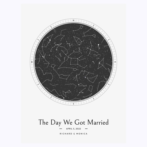 The Day We Got Married Poster - Classic Celestial Map 1