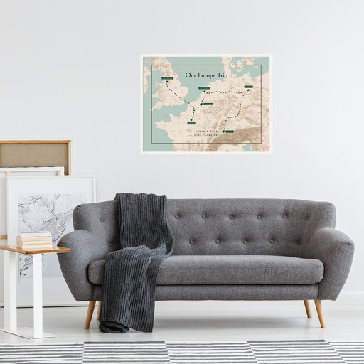 Our Europe Trip Poster - Route Map 4