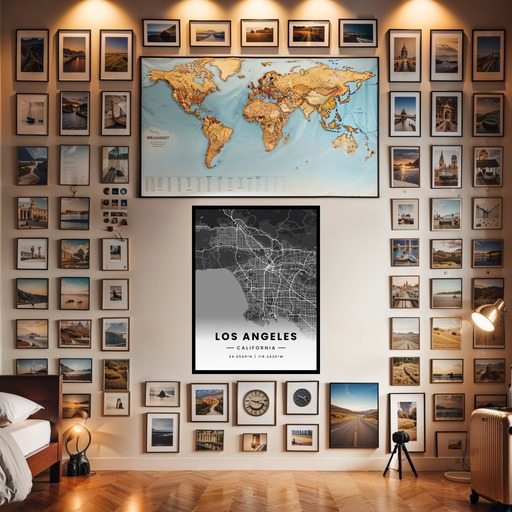 Los Angeles in Dark Poster - Street Map 2