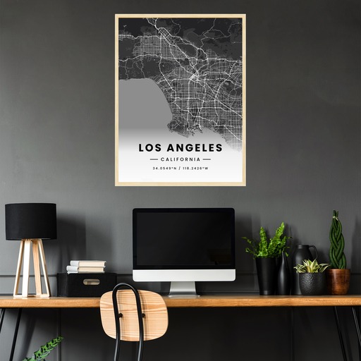 Los Angeles in Dark Poster - Street Map 3