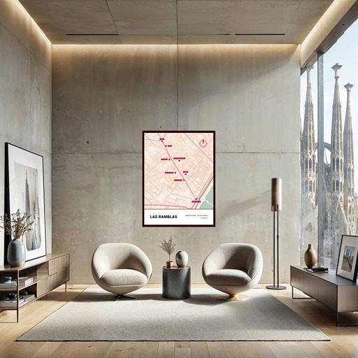 Las Ramblas Poster - Street Map 2