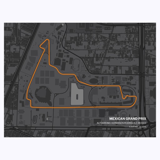 Mexican Grand Prix Poster - Track Map 1