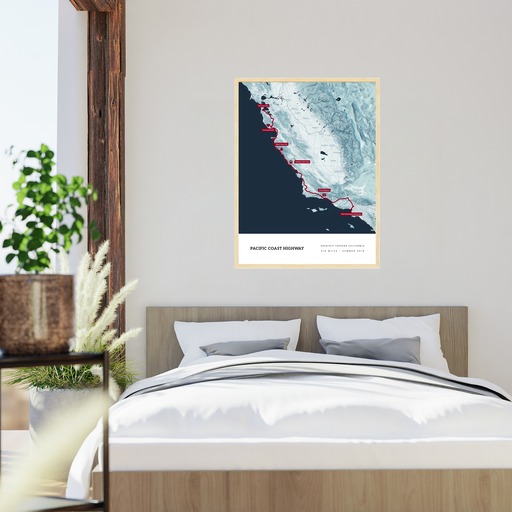 Our Pacific Coast Highway Road Trip Poster - Route Map 5