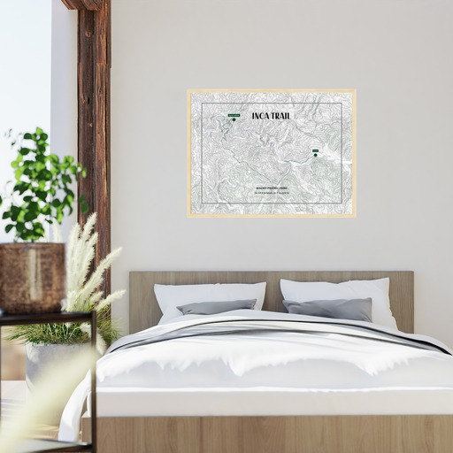 Inca Trail Hiking Trip Poster - Route Map 5