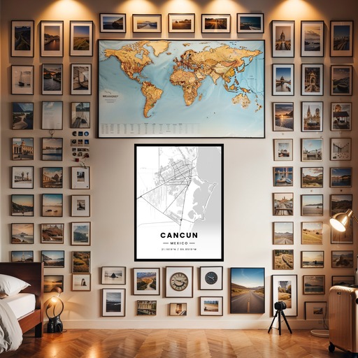Cancun in Light Poster - Street Map 2