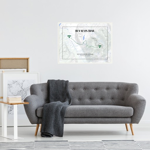 Ben Nevis Trail Hiking Trip Poster - Route Map 4