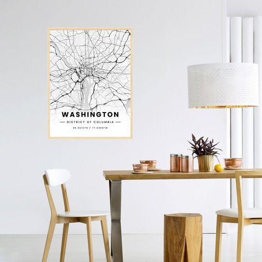 Washington D.C. in Light Poster - Street Map 4