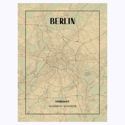 Berlin in Vintage Poster - Street Map 1