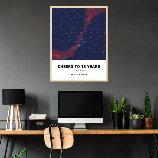 18th Birthday Poster - Celestial Map 2